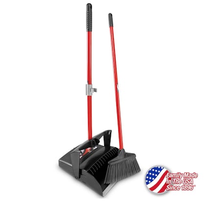 Premium Lobby Broom And Dust Pan Set Open Lid, 2PK